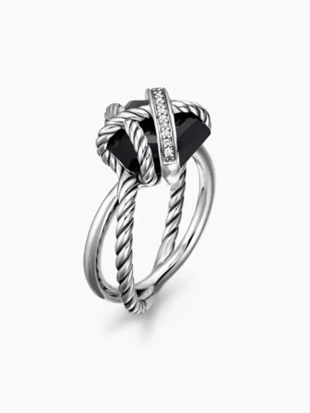David Yurman Hexagonal Black Diamond Ring